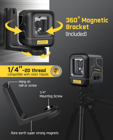 Fanttik D2 precise 1/8 inch at 30 ft for accurate level lines.