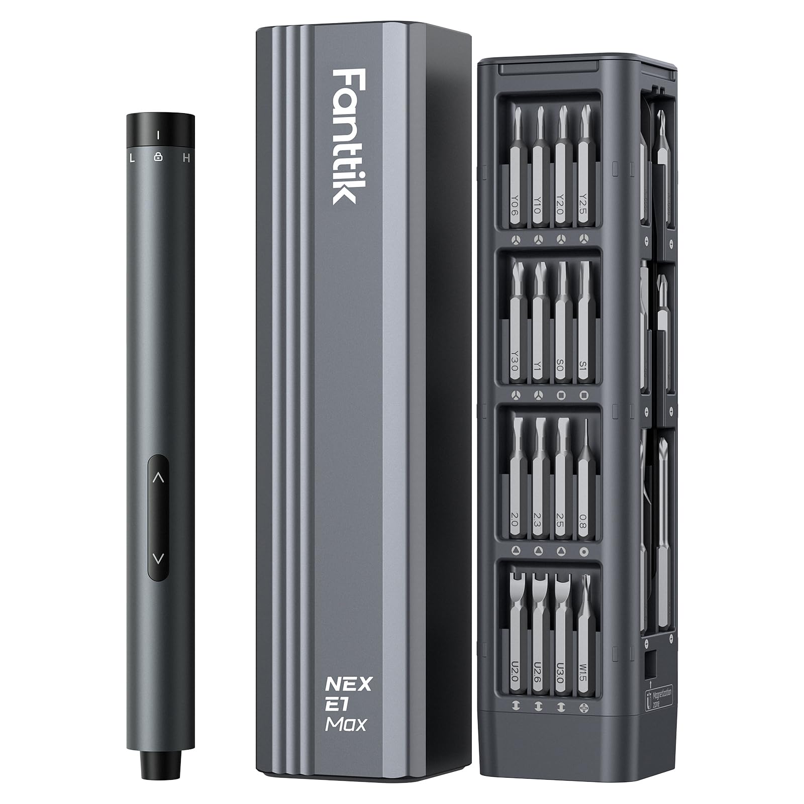 Fanttik E1 Max magnetic case keeps tools organized for quick DIY repairs.