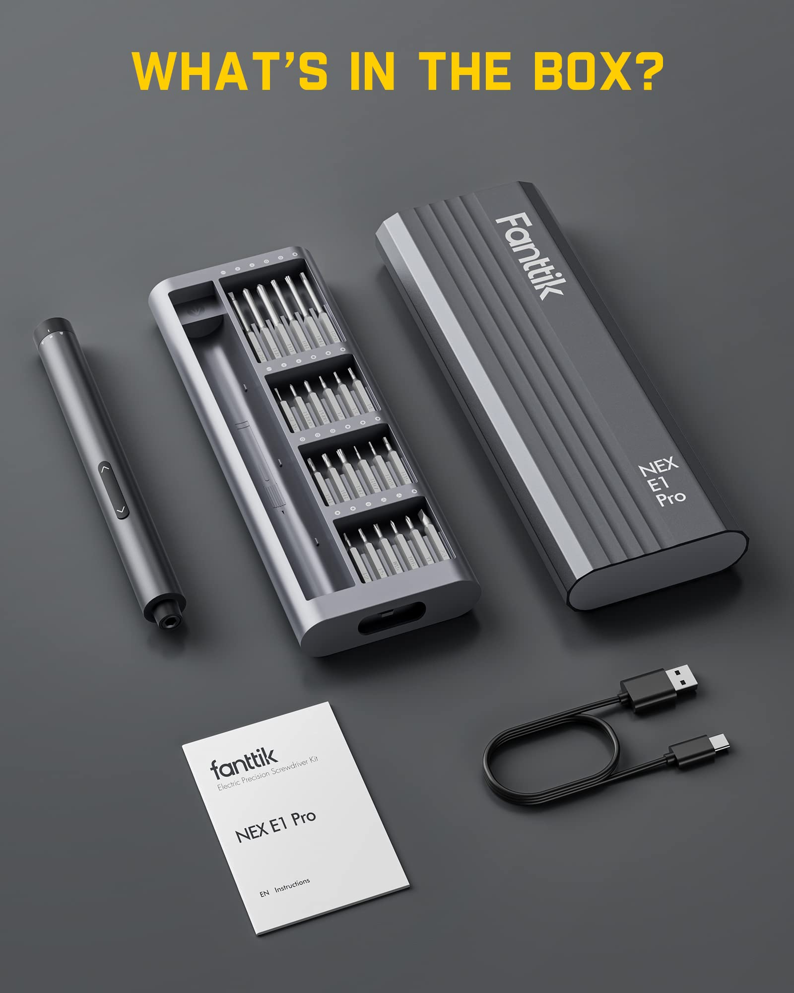 Fanttik E1 Pro Mini Screwdriver compact design fits tight spaces.