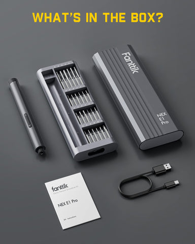 Fanttik E1 Pro Mini Screwdriver compact design fits tight spaces.