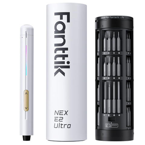 Fanttik E2 Ultra case opens to reveal magnetic bits for quick access.