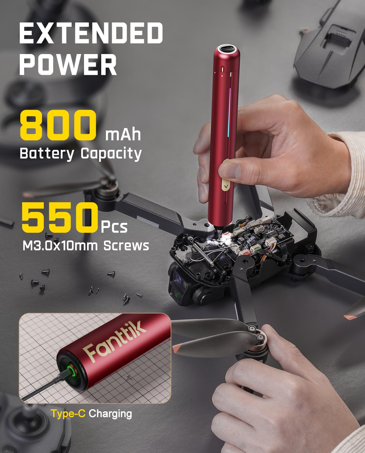 Longer operation on a single charge with Type-C USB