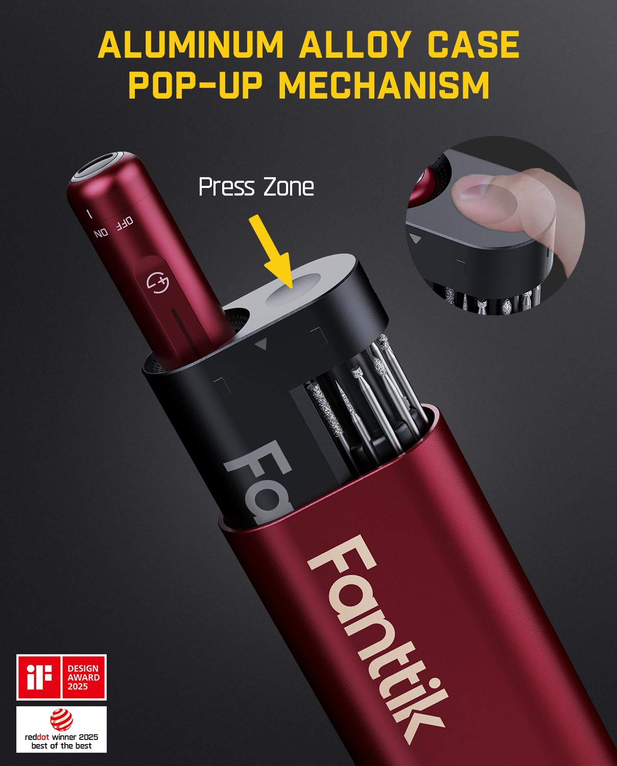 Fanttik F2 Master Mini engraving pen enables precise etching.