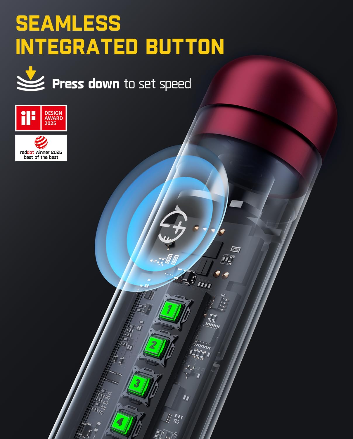 Fanttik F2 Master Mini speed settings display for precise control.