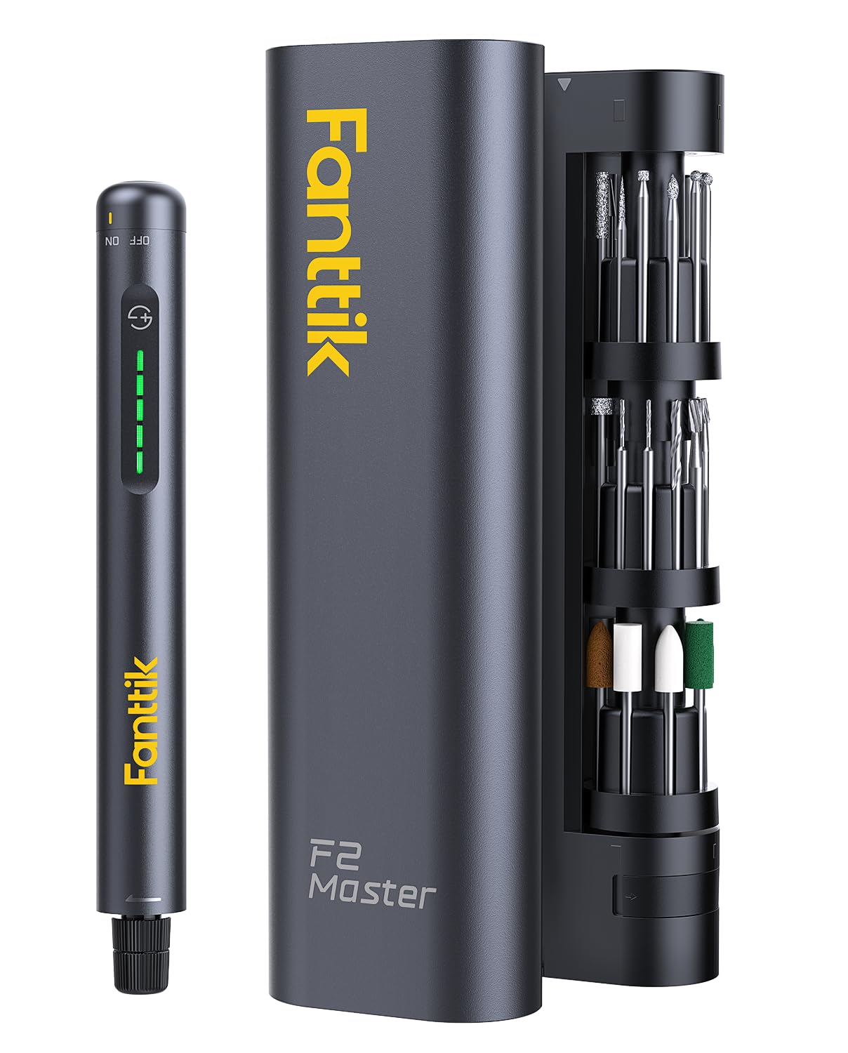 Fanttik F2 Master mini tool in aluminum case ready for on-the-go projects.