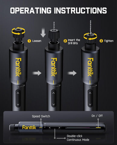 Fanttik K2 Nano drill Type-C port for quick charging