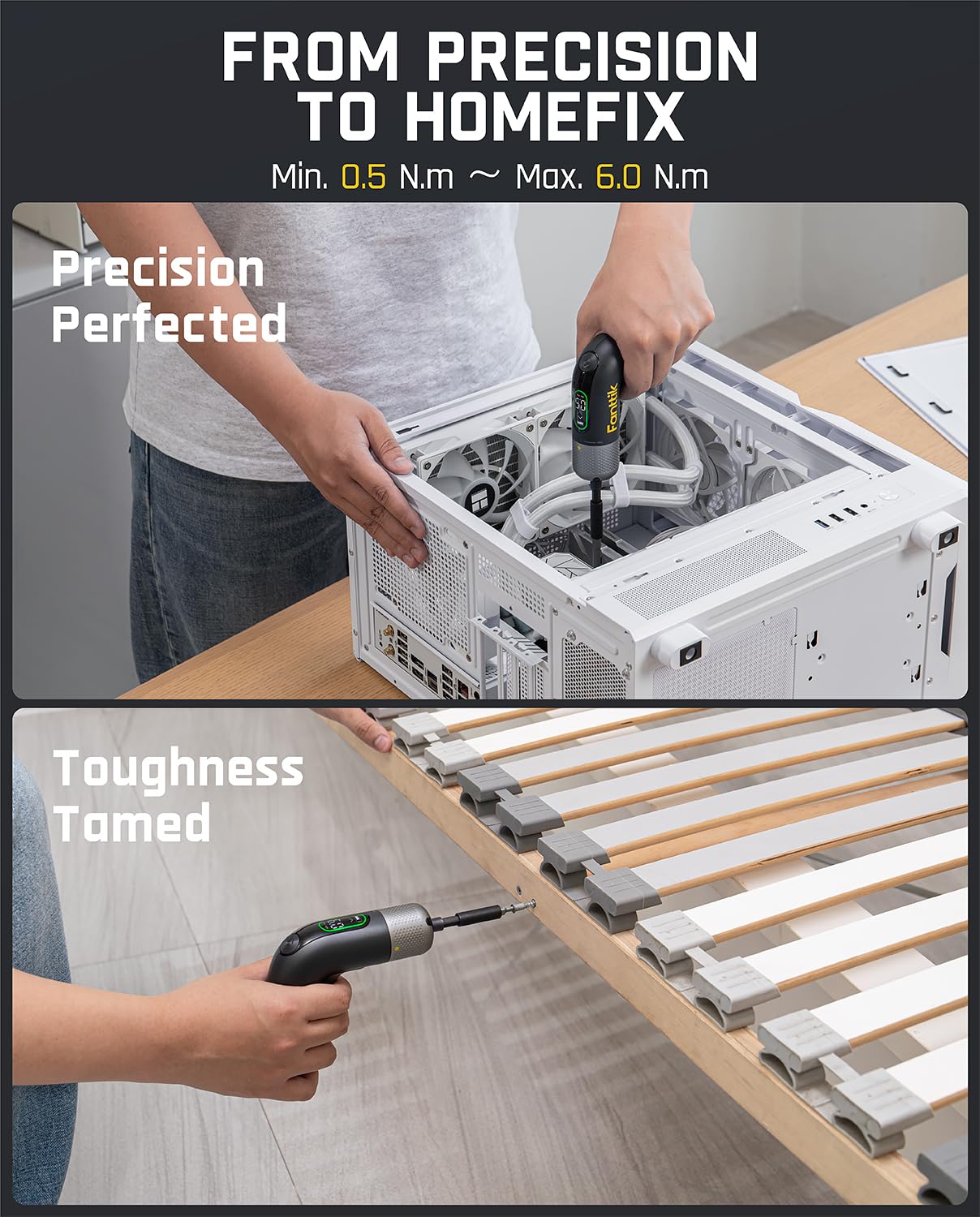 Fanttik L2 Pro torque settings 0.5–6 N·m enable versatile task handling.