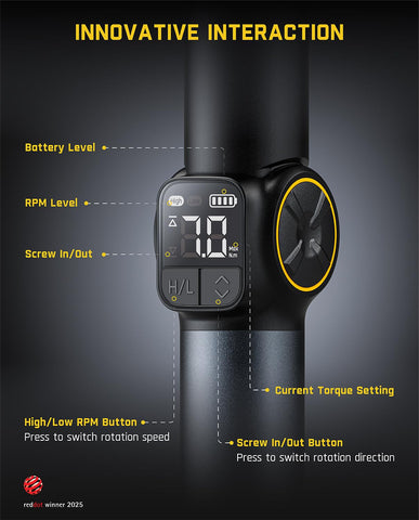 Fanttik S1 APEX screen display shows real-time torque for precise adjustments.