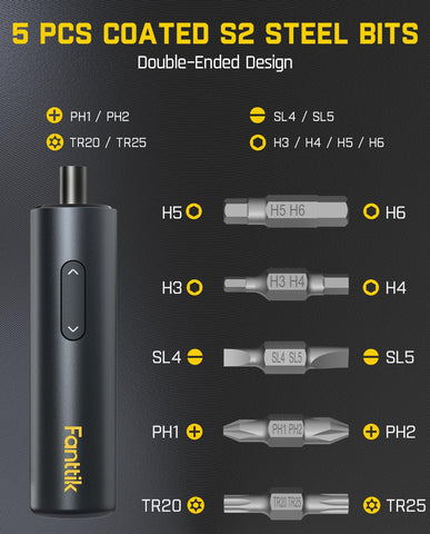 Fanttik S1 includes 12 long bits for versatile reach in tight spaces.