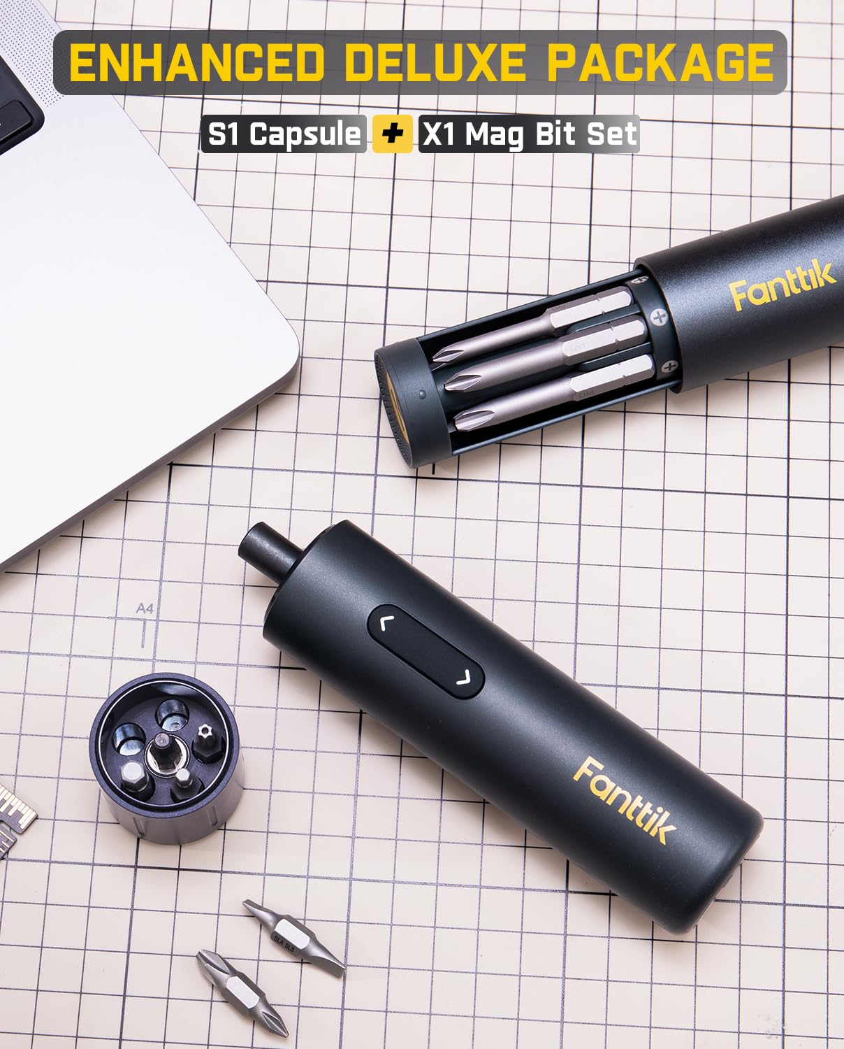 Fanttik S1 deluxe side view emphasizes ergonomic grip for comfortable extended use.