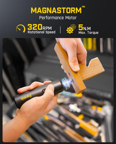 Fanttik S1 LED ring light illuminates the workspace for precise screw alignment.