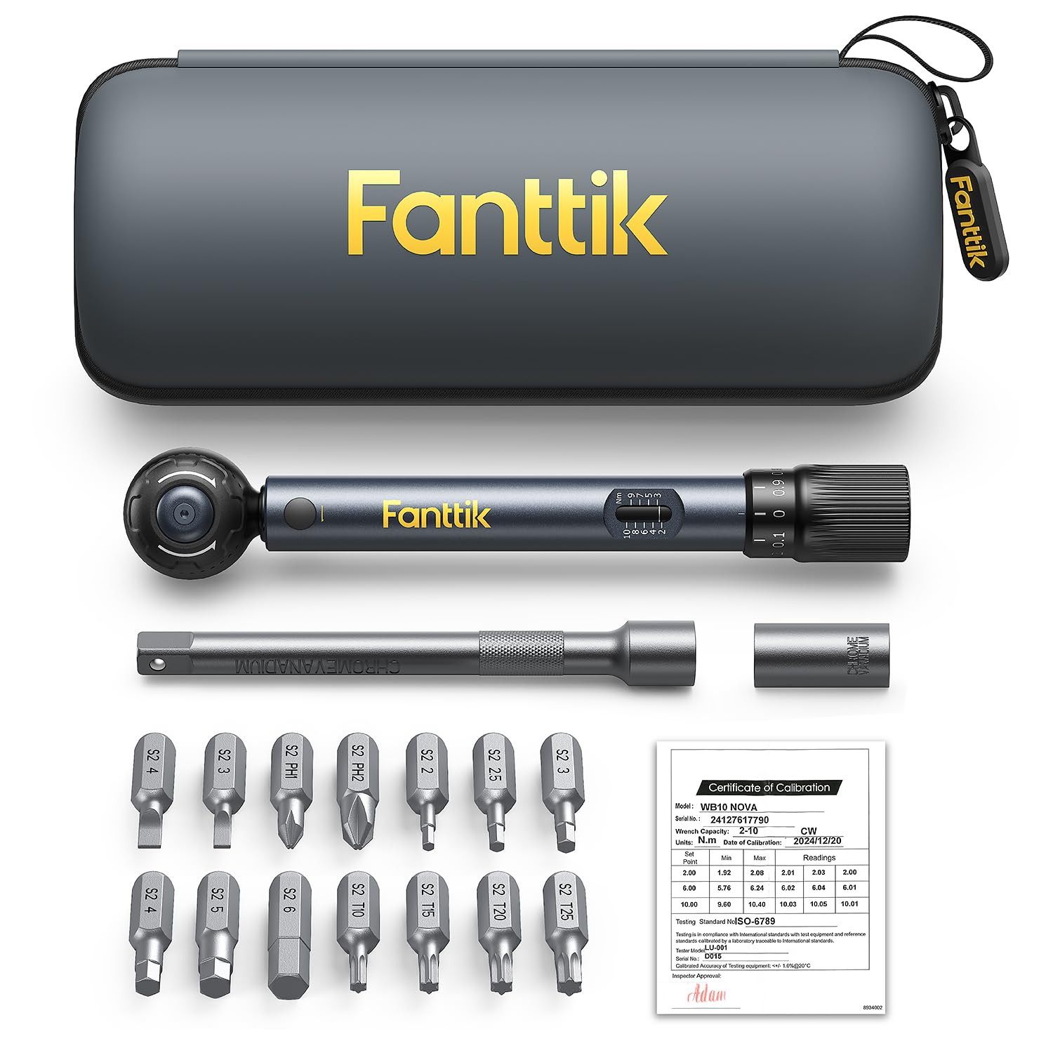 Fanttik WB10 Nova torque wrench with 1/4 drive for precise bicycle tightening.