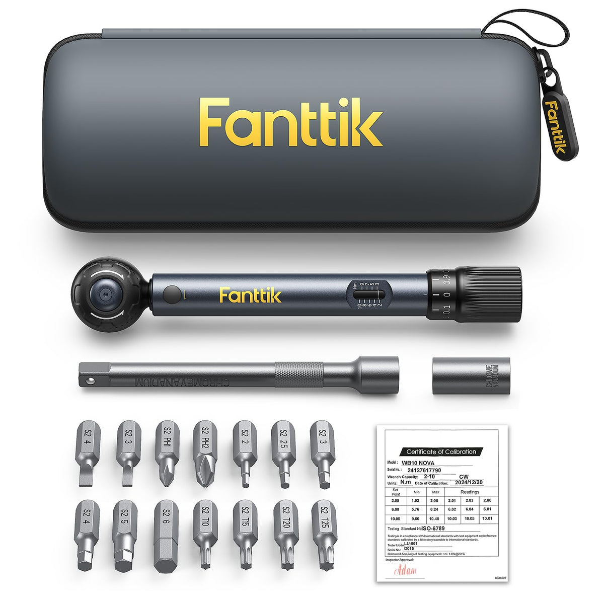 Fanttik WB10 Nova torque wrench with 1/4 drive for precise bicycle tightening.