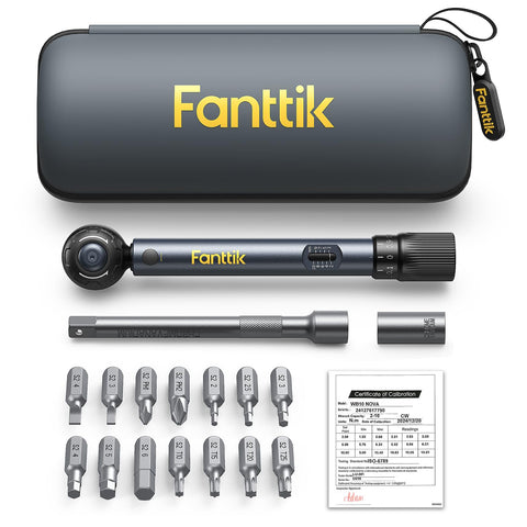 Fanttik WB10 Nova torque wrench with 1/4 drive for precise bicycle tightening.