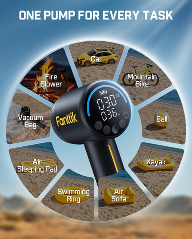Fanttik X9 Classic automatic stop prevents over-inflation with preset PSI.