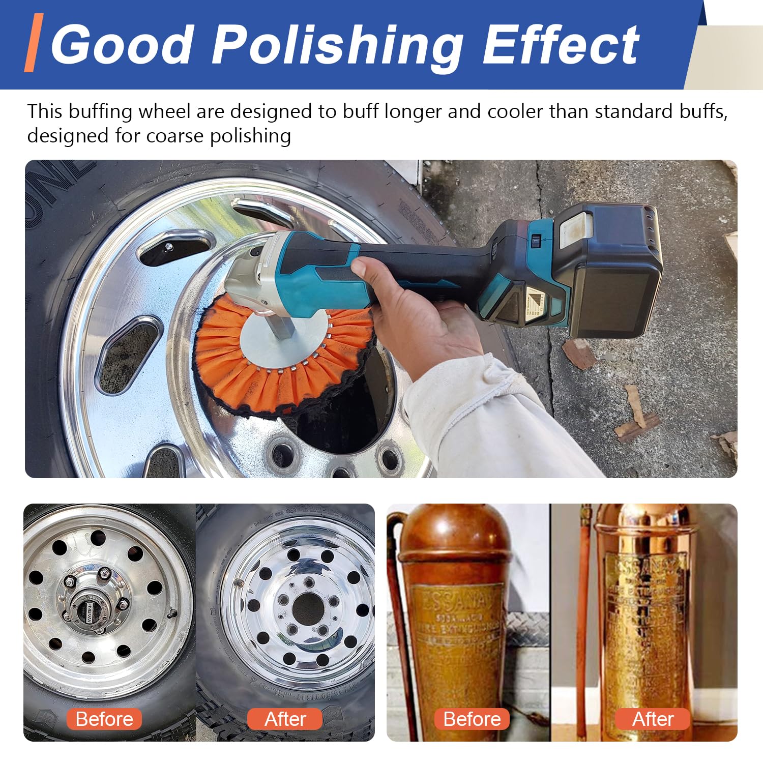 Fanxiang 10-inch buffing wheel in use on vehicle trim polishing