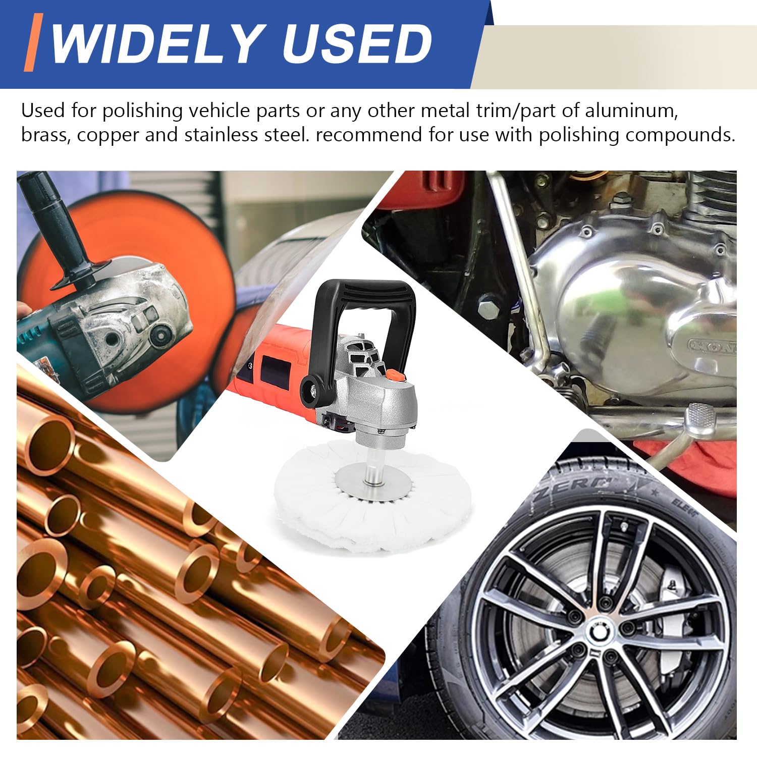 Fanxiang 2-pack buffing wheels ready for dry or compound finishes
