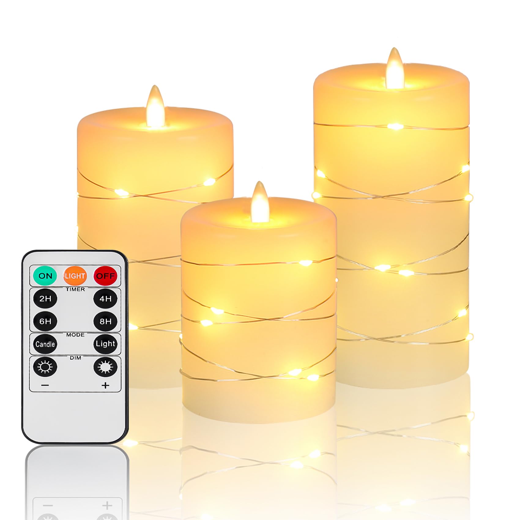 Fanzir flameless candles with remote glow softly on a table for cozy ambiance
