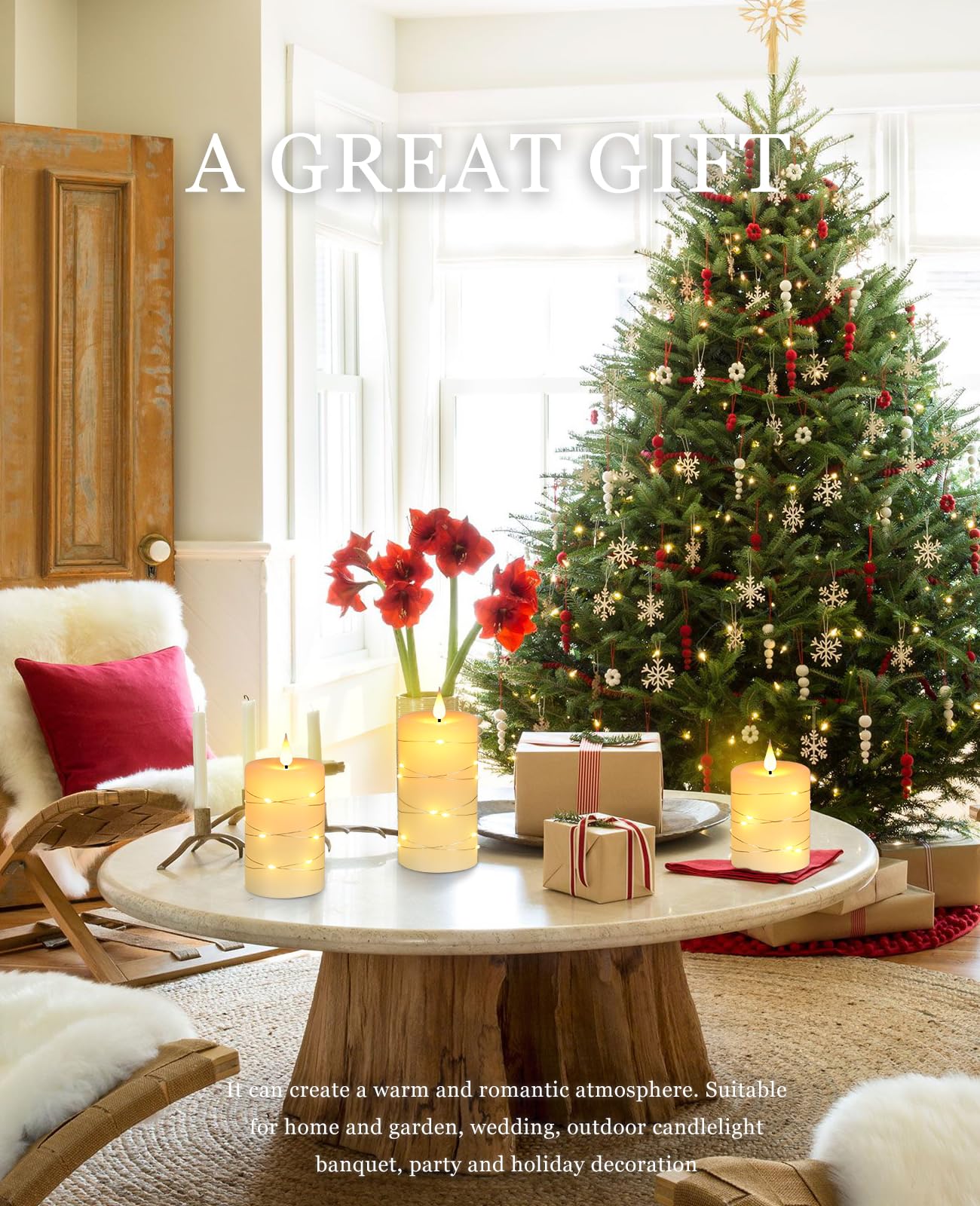 Fanzir LED candles 6 inch add soft glow to a living room