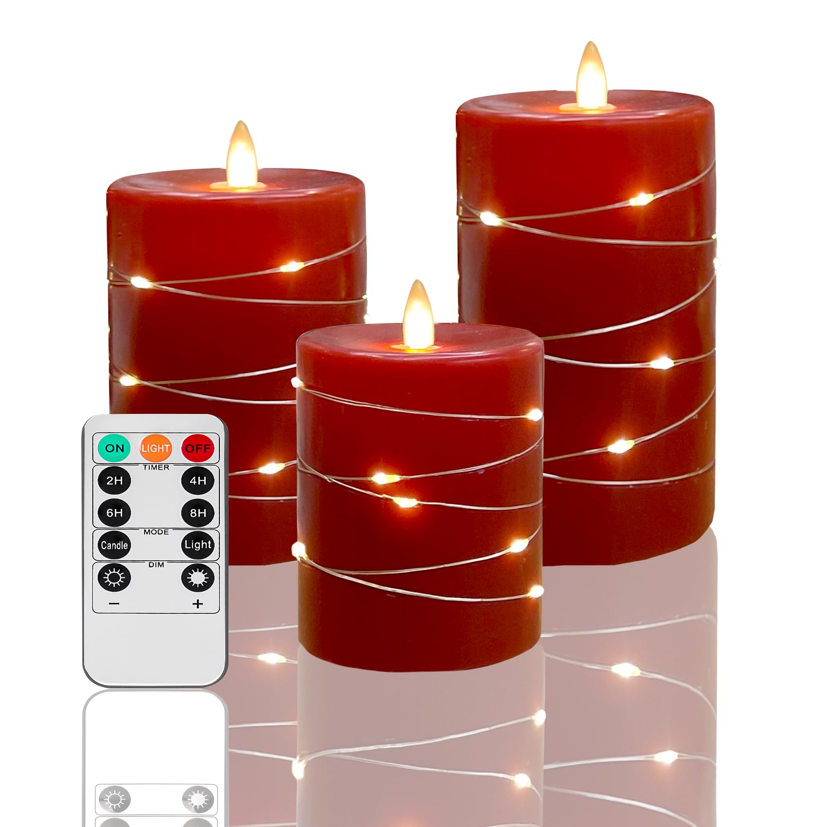 Fanzir red flameless candle 4-inch glow perfect for festive tables
