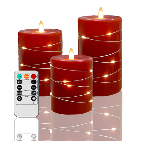 Fanzir red flameless candle 4-inch glow perfect for festive tables