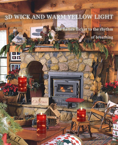 Fanzir red flameless candle 6-inch creates warm ambiance on mantels