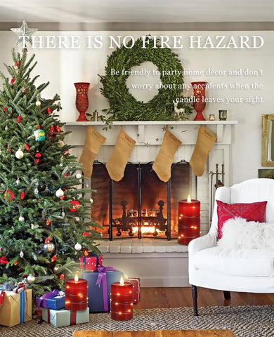 Fanzir red candle set of 3 with remote for easy mood control