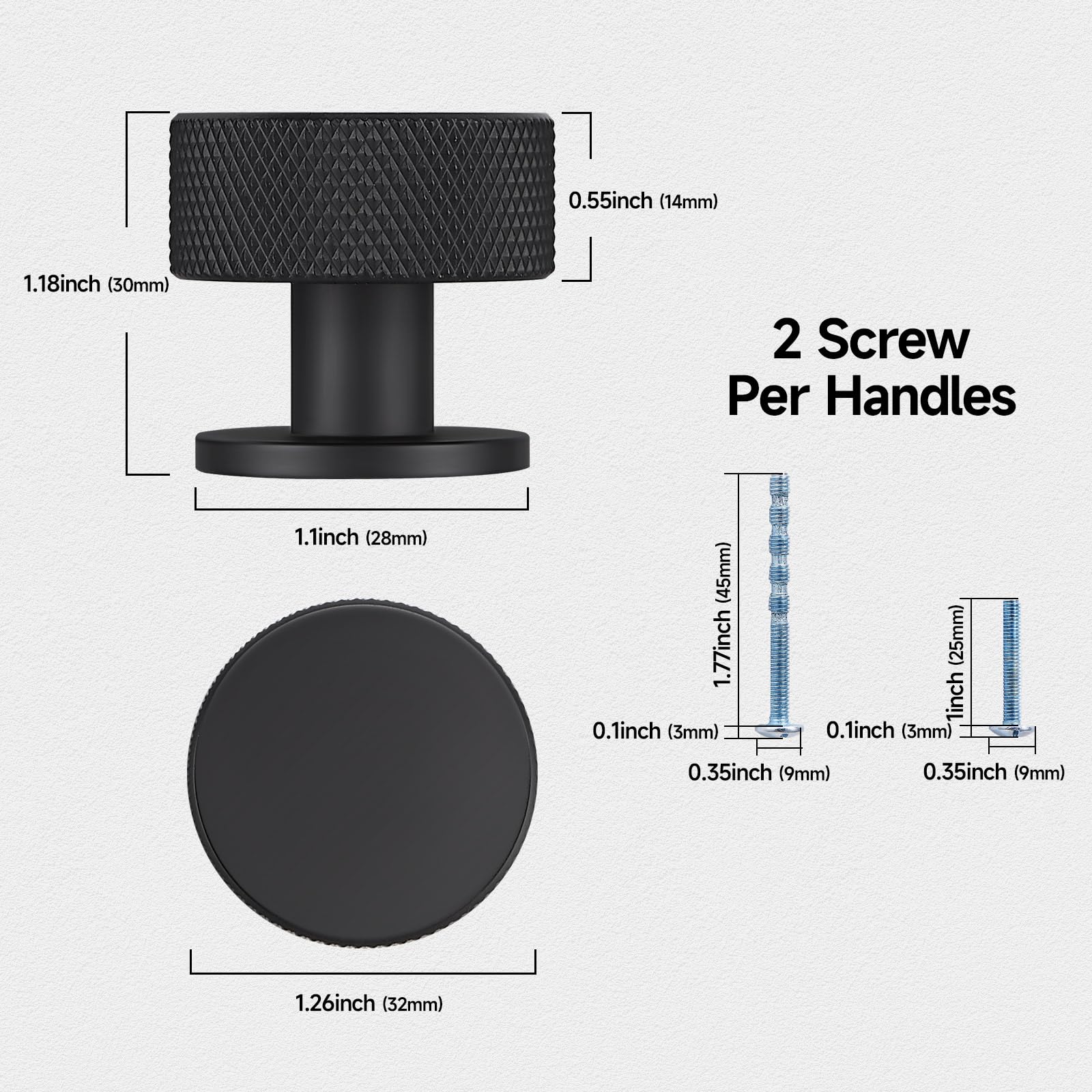FAPUAL matte black knobs on a drawer front for a cohesive look.