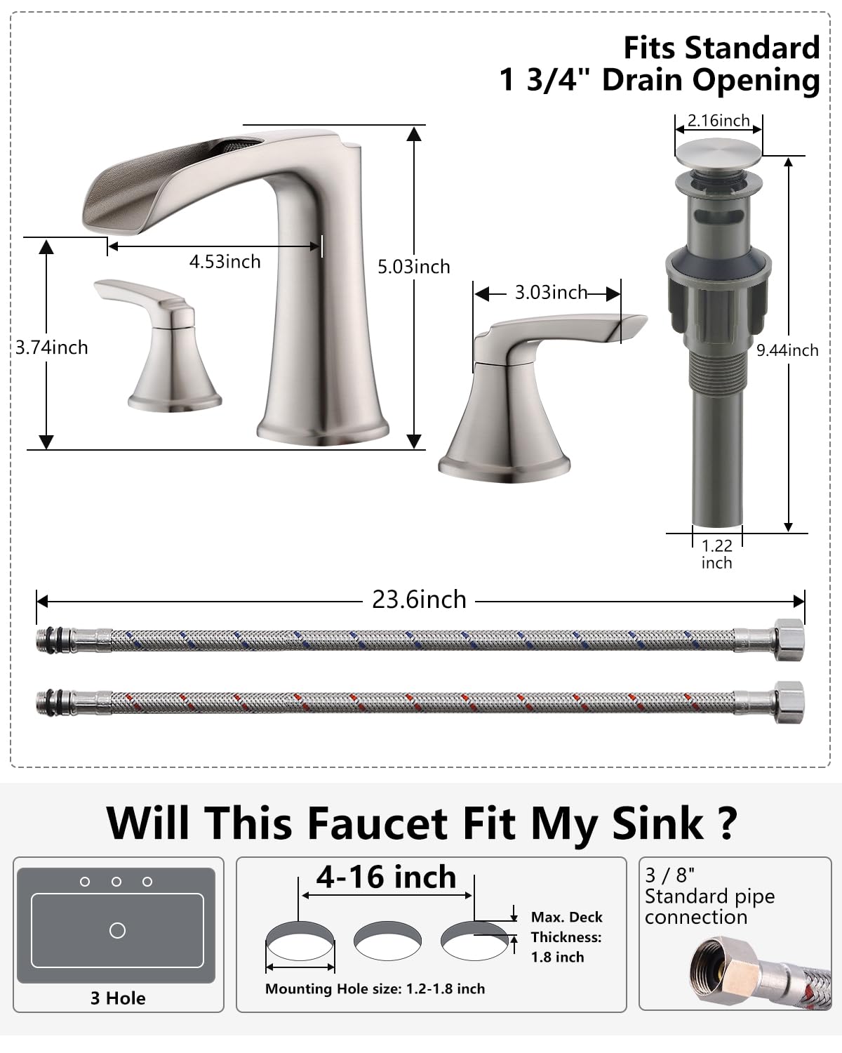Fapully rust-resistant finish maintains a polished look over time