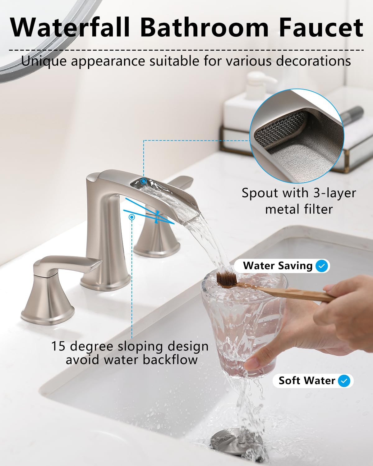 Fapully two-handle control enables precise temperature and flow adjustment
