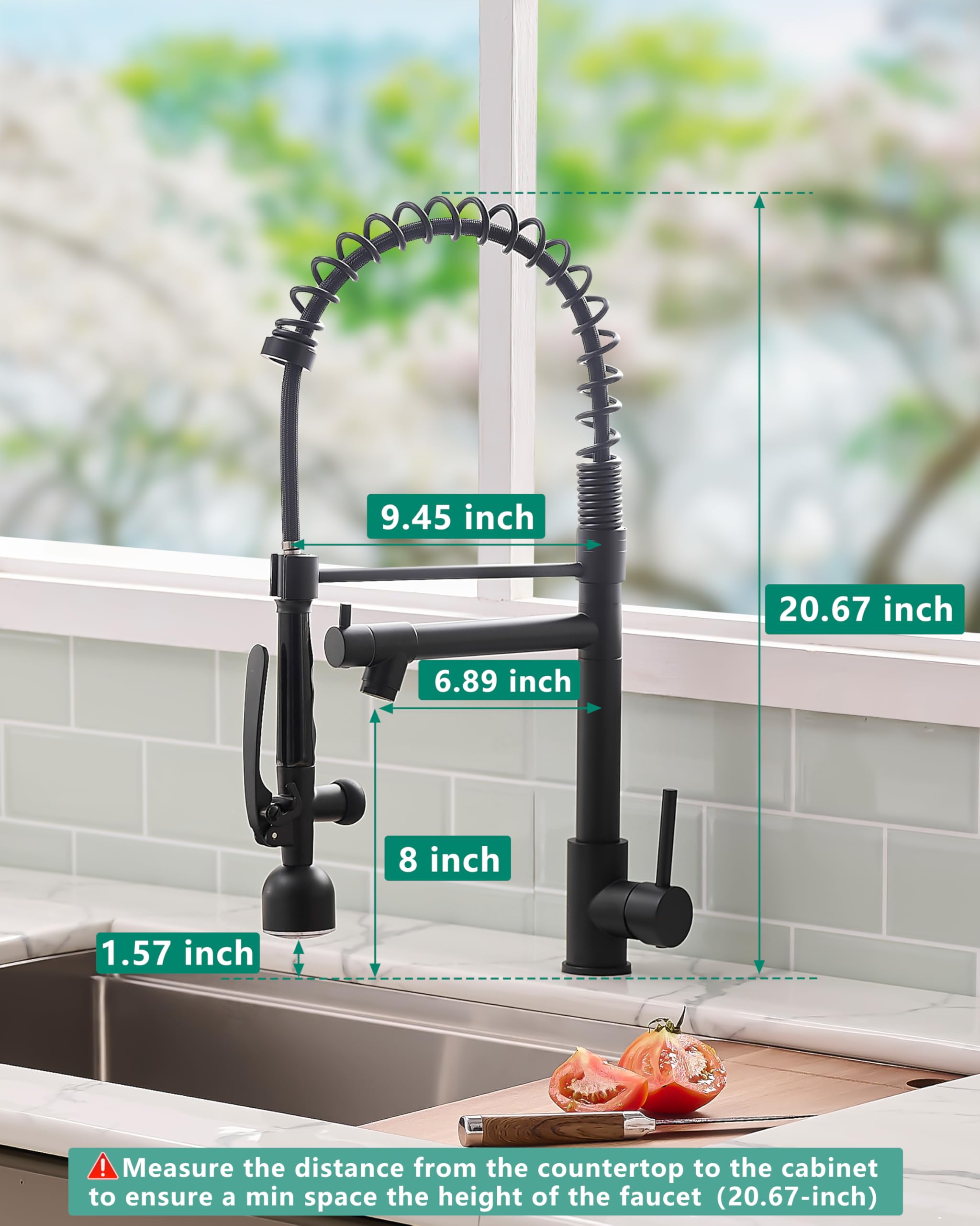 Fapully commercial-style faucet with robust build and matte black finish.