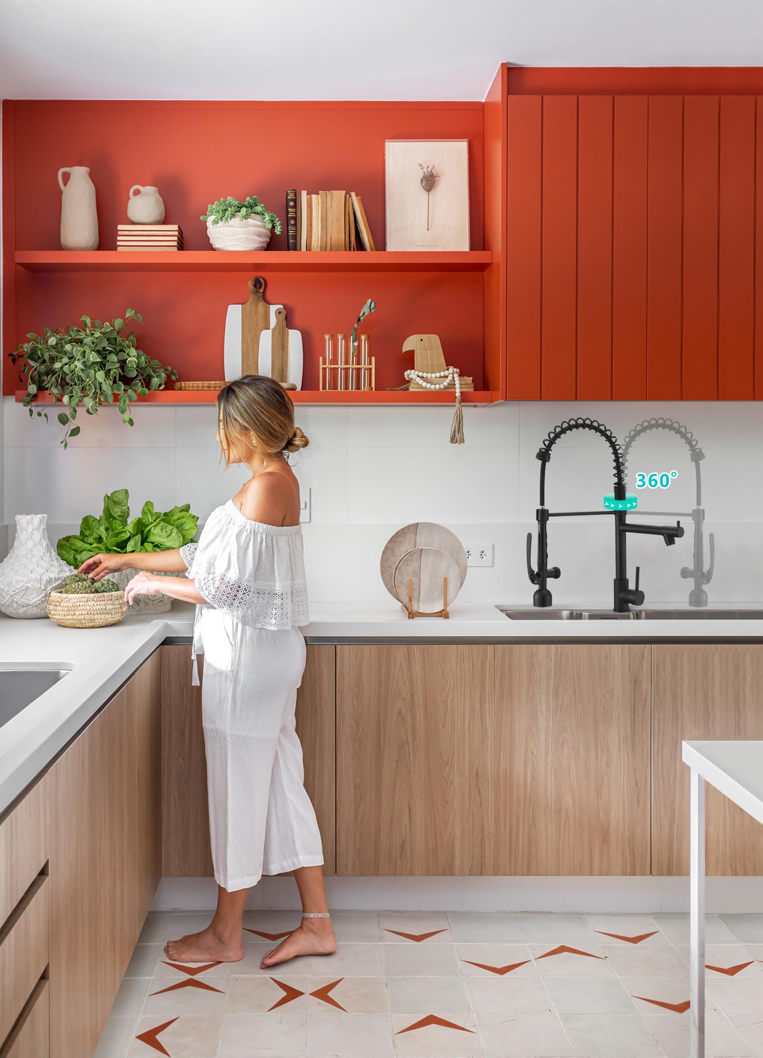 Fapully space-saving cross-bar design frees counter space while cooking.