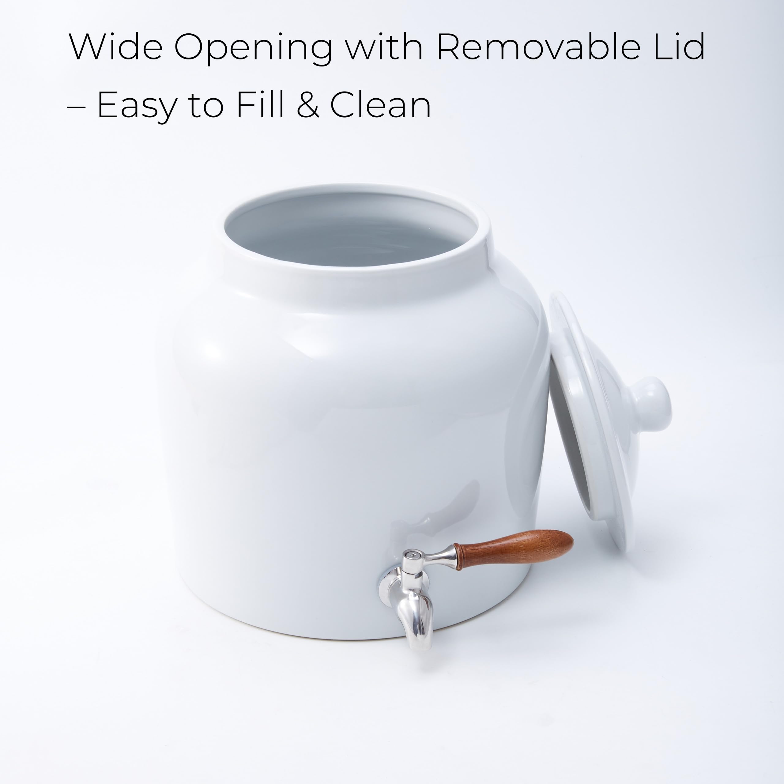 Classic FAQQI porcelain water crock design for home or office.