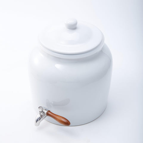 Durable ceramic construction highlighted in a side view.