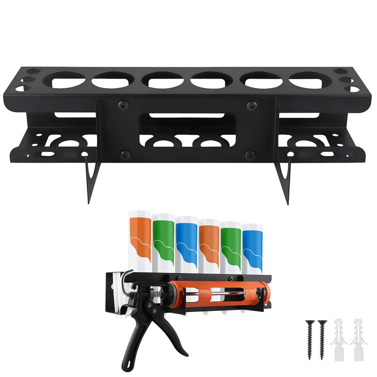Fardtry caulking gun holder wall mount keeps gun within easy reach
