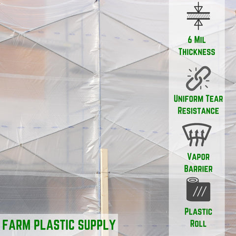 Dura Skrim 6mil tear-resistant sheeting protects against punctures during setup.