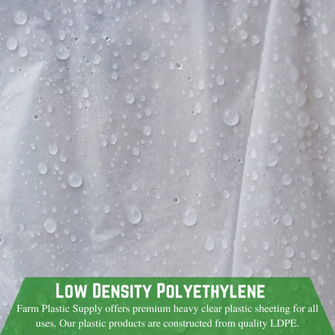 Farm Plastic Supply 10mil barrier roll protects surfaces from moisture.