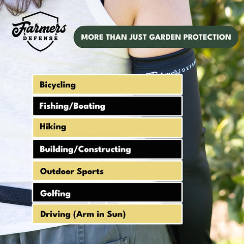 FARMER'S DEFENSE durable sleeves resist snags in demanding farming work.