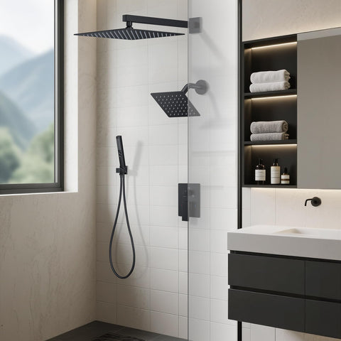 FAROLAN 6-inch angled handheld shower head eases back rinsing