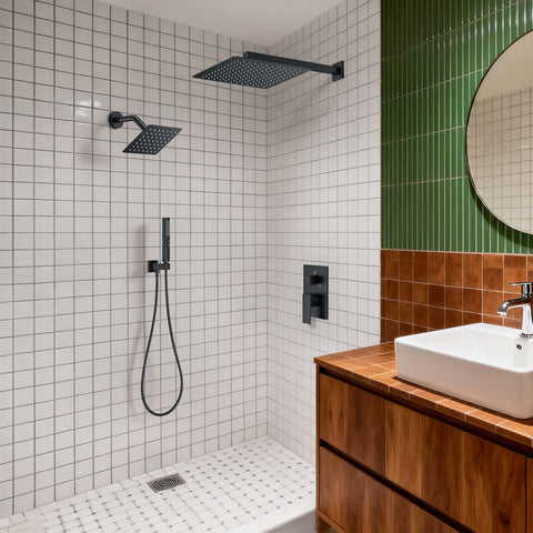 FAROLAN matte black finish resists fingerprints for modern bathrooms
