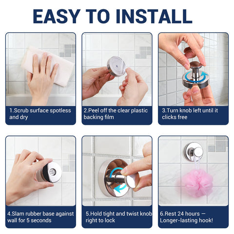 Fasbeu suction cup hooks for tile walls keep loofahs within reach