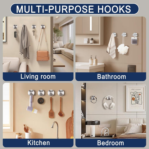 Fasbeu suction cup hooks for towels and robes help organize bathroom spaces