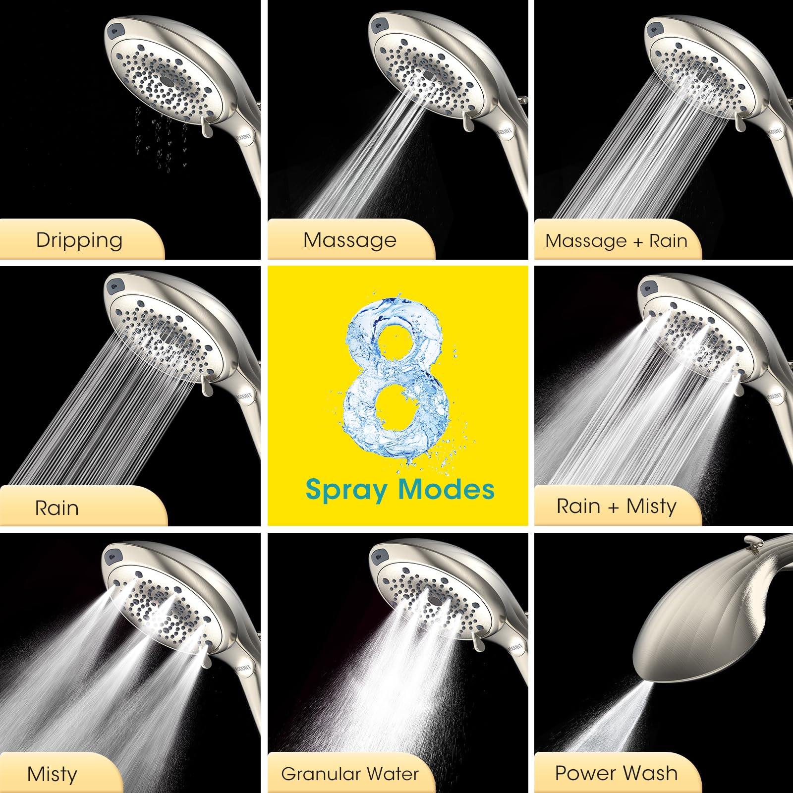 FASDUNT 80-inch hose extends reach for easy showering and cleaning