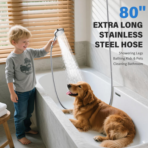 FASDUNT 80-inch stainless steel hose adds reach and flexible movement