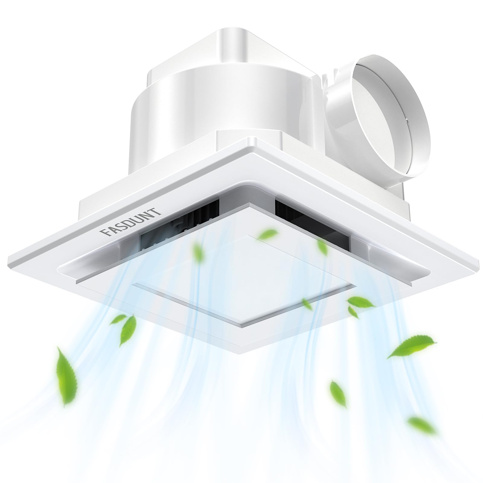 FASDUNT bathroom exhaust fan light with 120 CFM removes moisture and odors