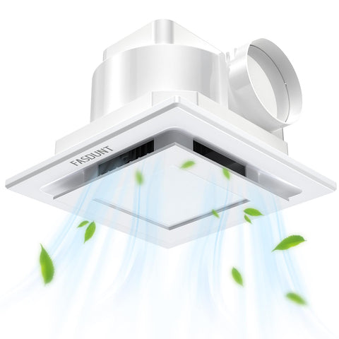 FASDUNT bathroom exhaust fan light with 120 CFM removes moisture and odors
