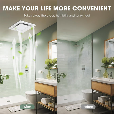 FASDUNT compact ceiling mount fits standard baths and showers