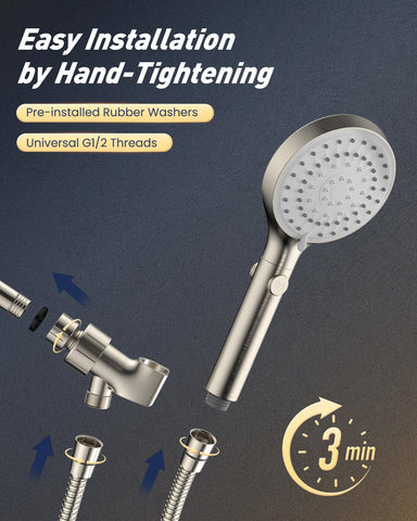 FASDUNT easy tool-free installation with included fittings