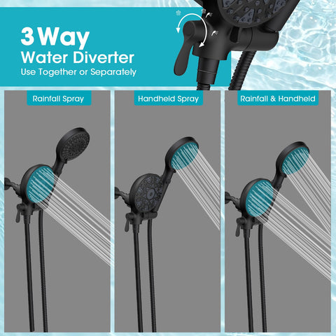 FASDUNT handheld showerhead settings for precise rinsing.