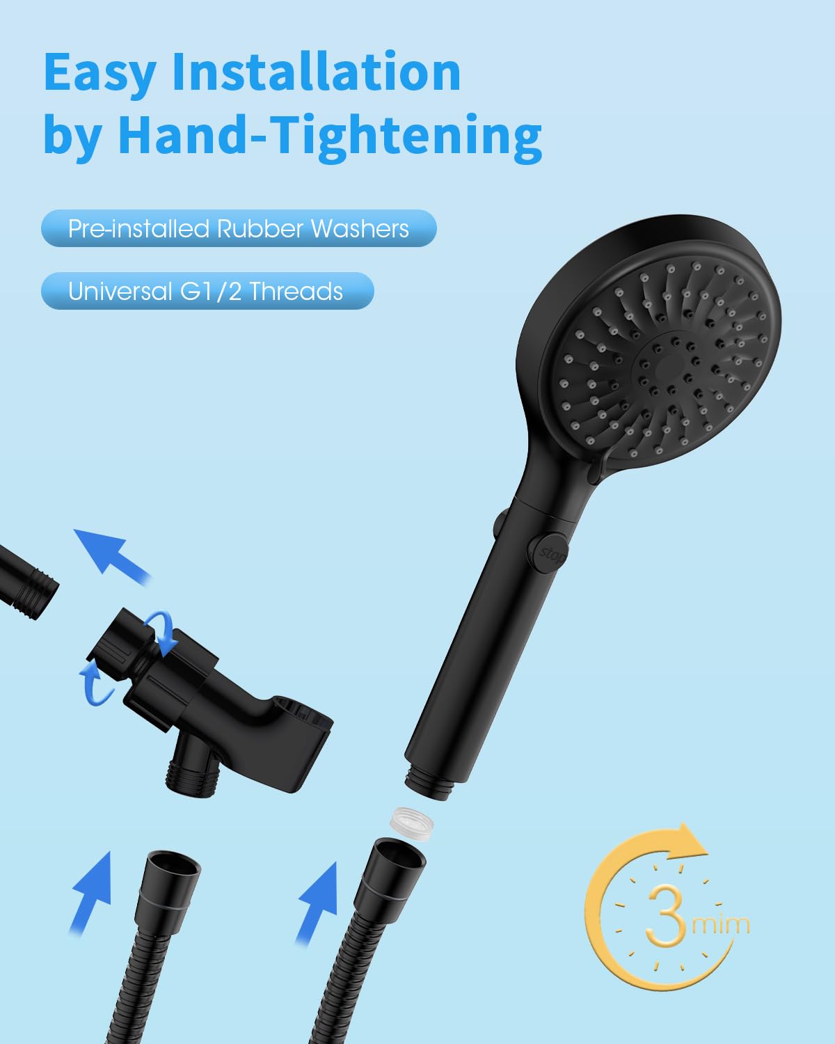Self-cleaning silicone nozzles reduce grime for easier maintenance